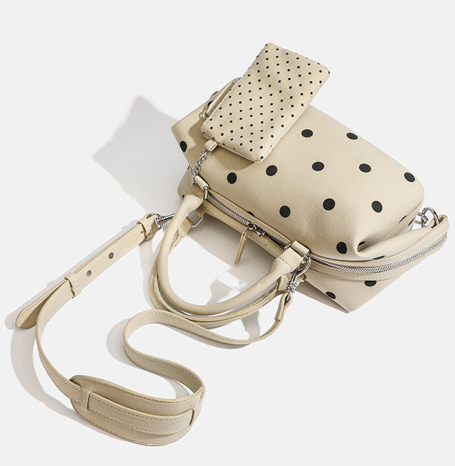 Polka Dot Satchel Boston Bag