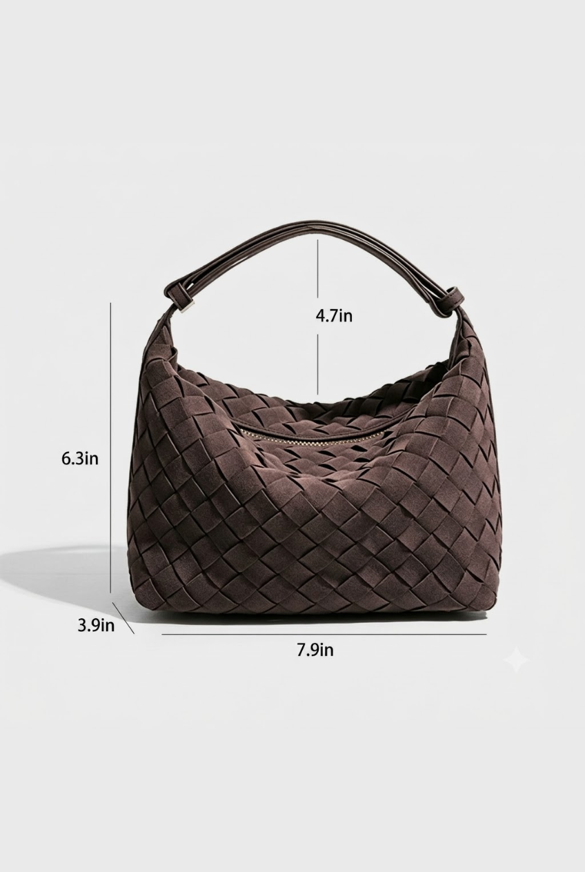 Woven Suede Hobo Bag