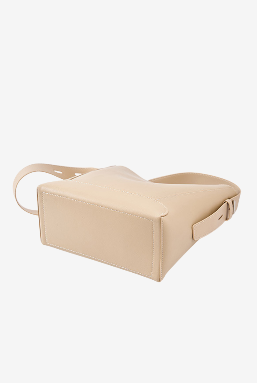Leather Bucket Bag with Adjustable Strap