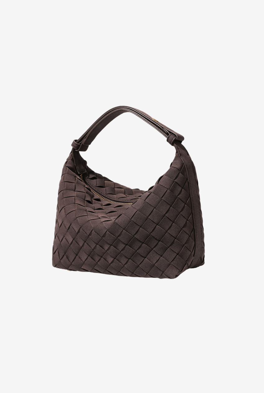Woven Suede Hobo Bag