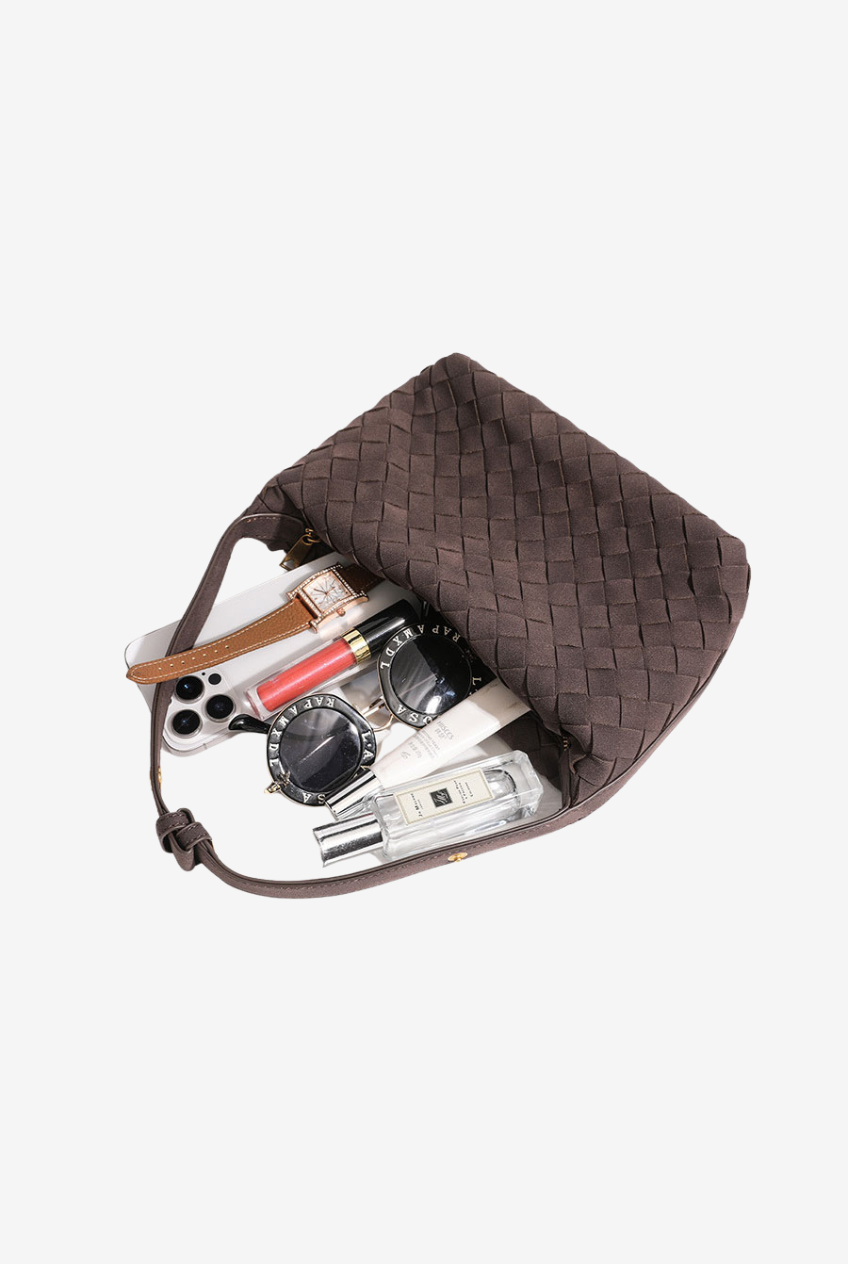 Woven Suede Hobo Bag
