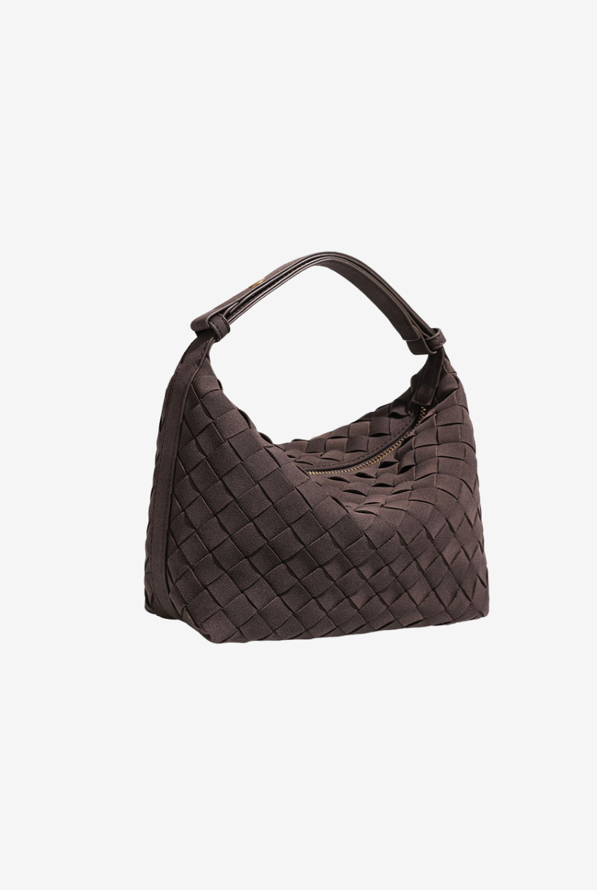 Woven Suede Hobo Bag