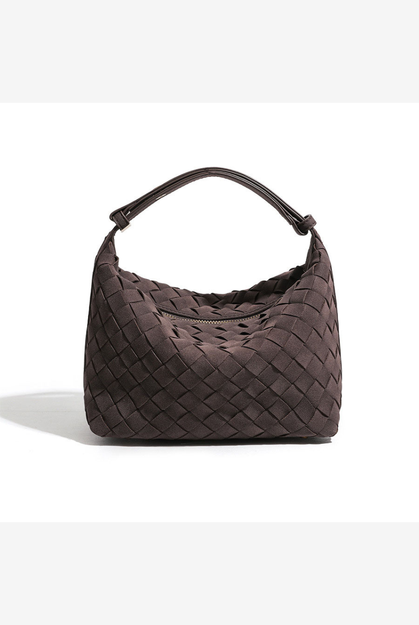 Woven Suede Hobo Bag