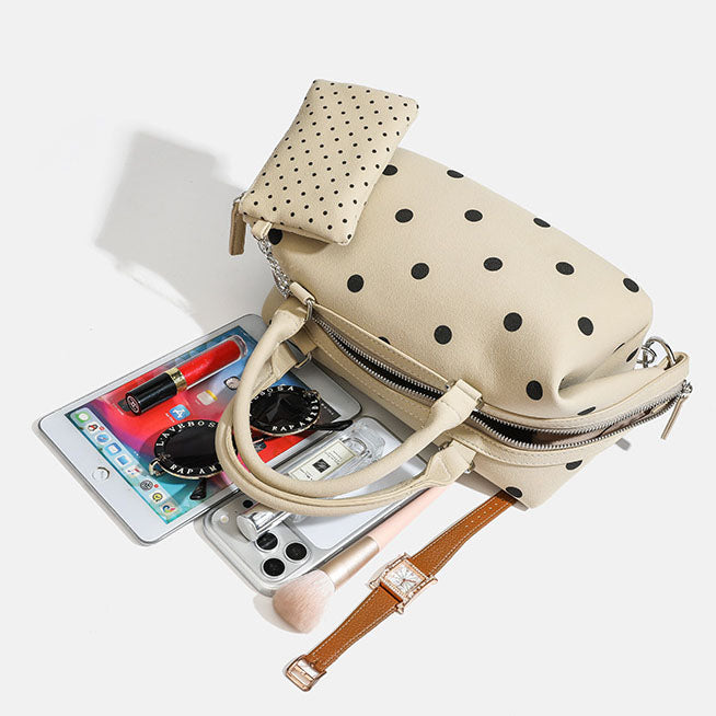 Polka Dot Satchel Boston Bag