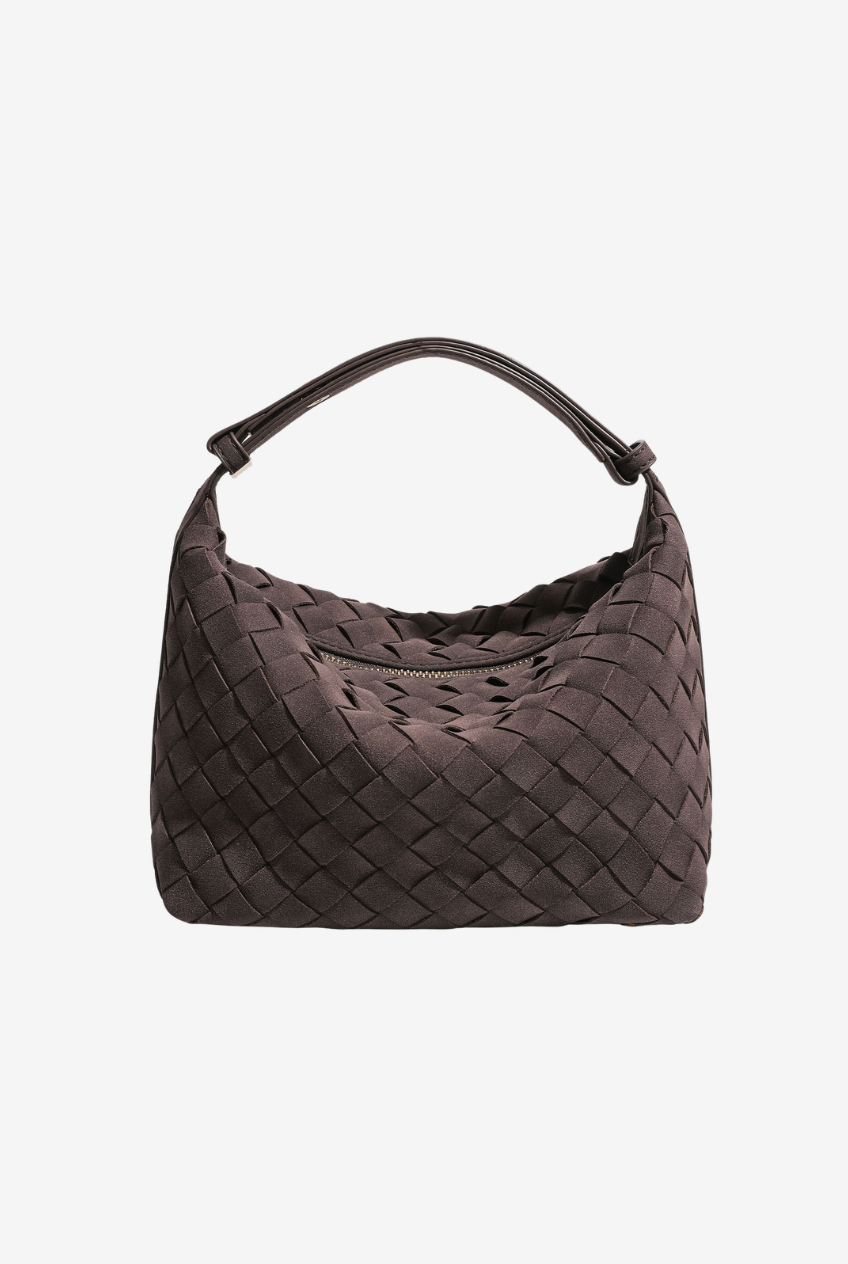 Woven Suede Hobo Bag
