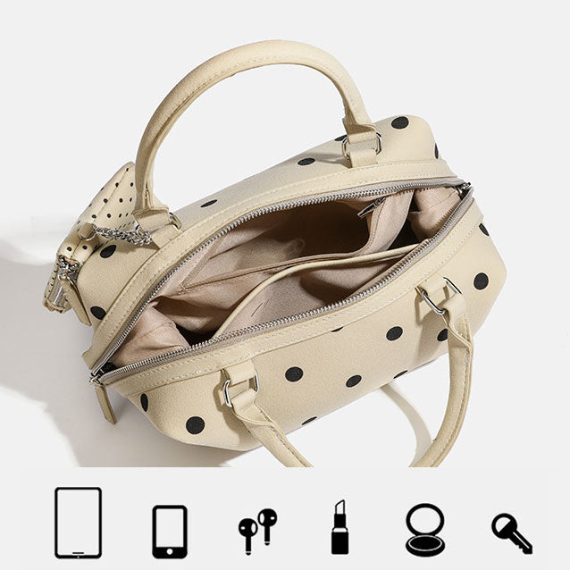 Polka Dot Satchel Boston Bag