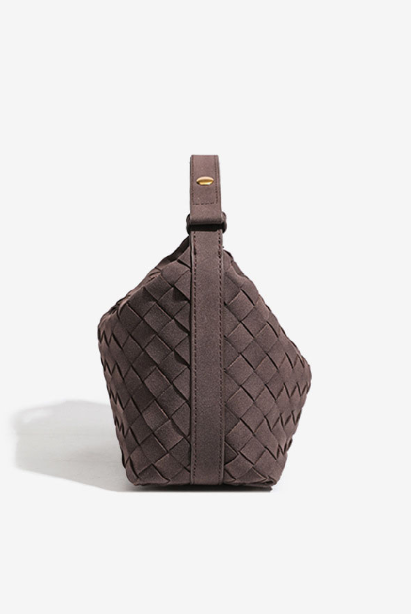 Woven Suede Hobo Bag
