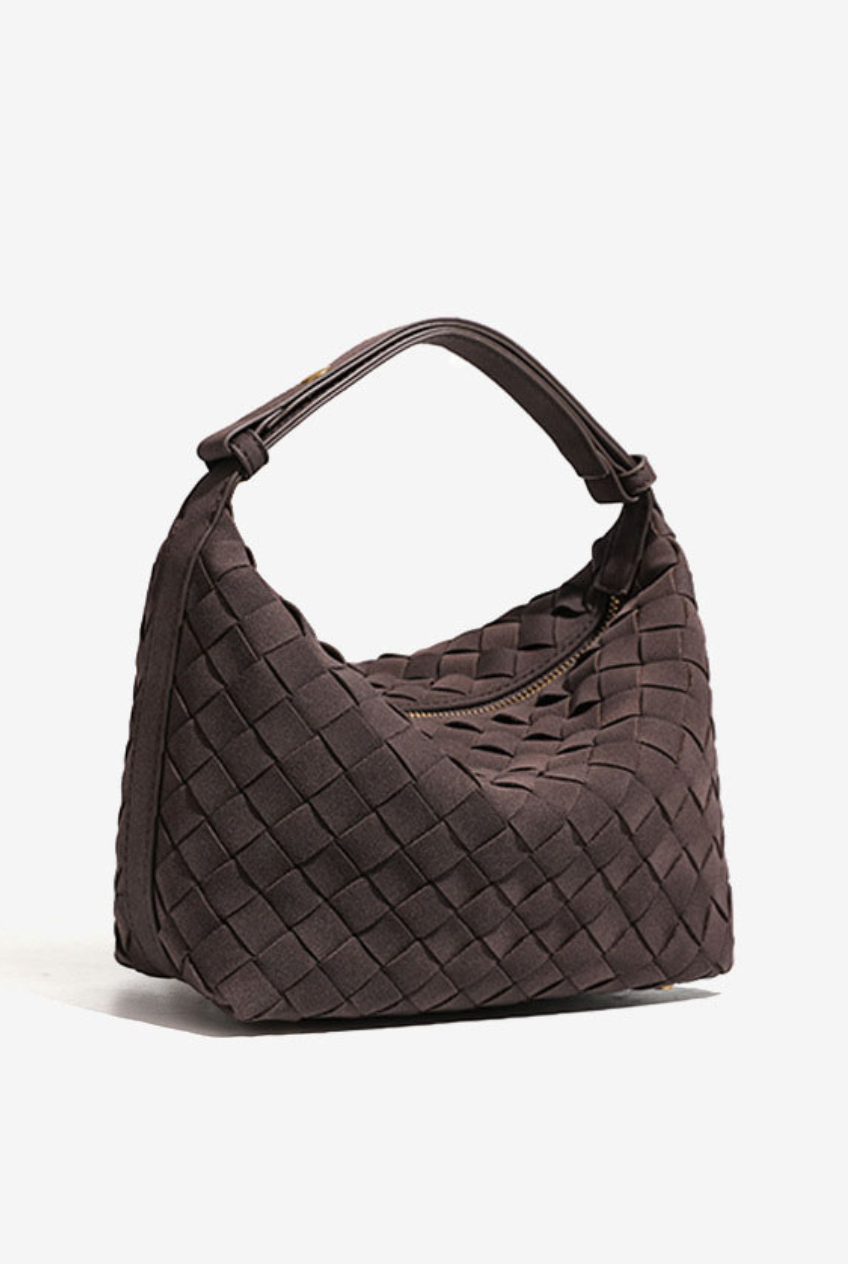 Woven Suede Hobo Bag