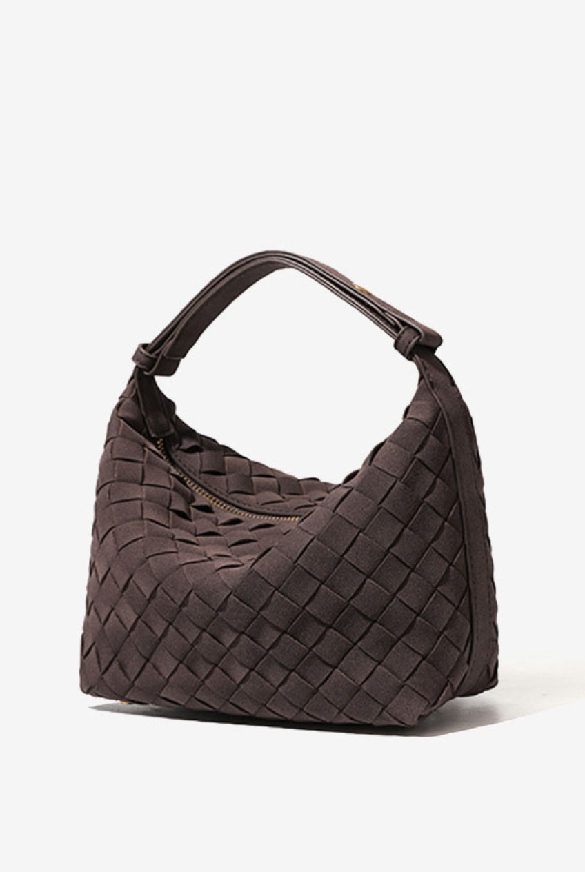 Woven Suede Hobo Bag