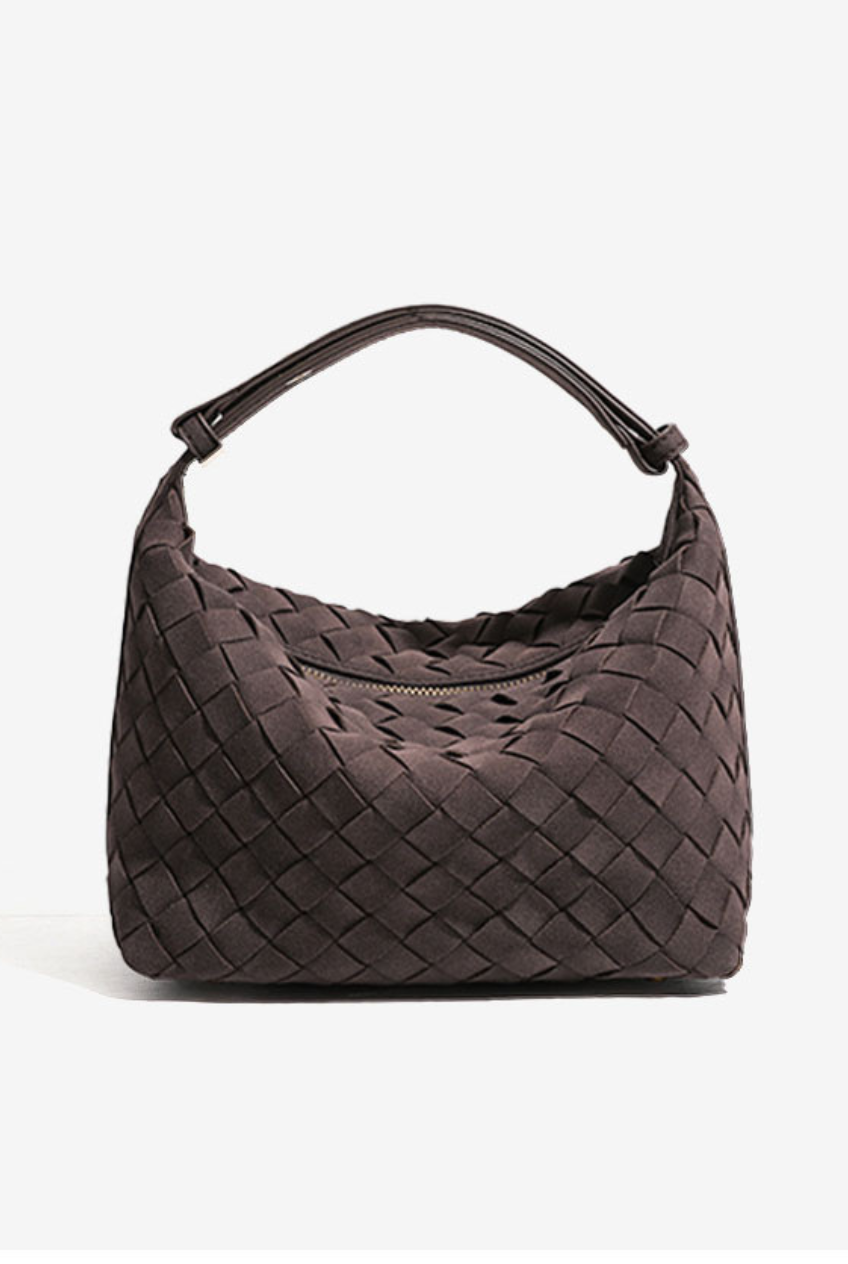 Woven Suede Hobo Bag