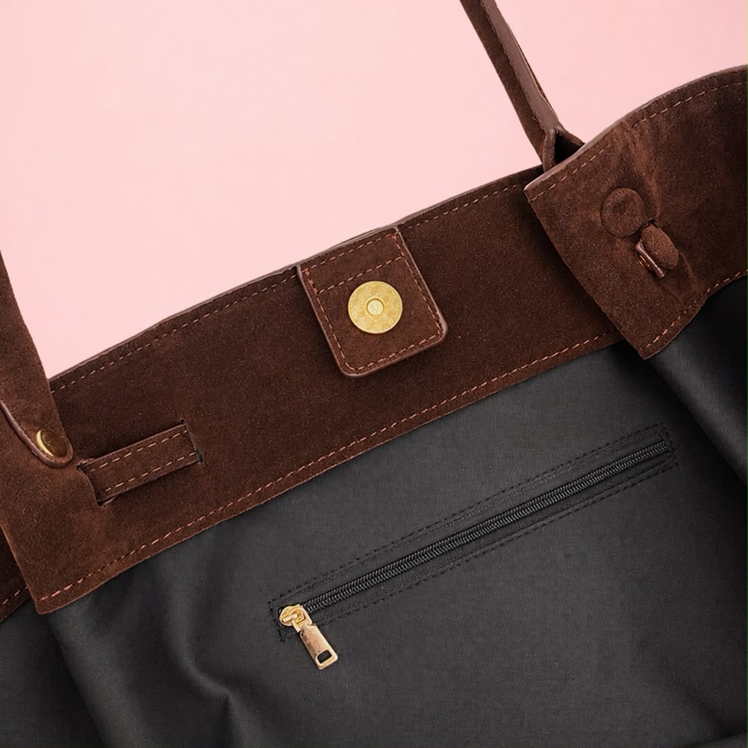Suede Wing Tote Bag