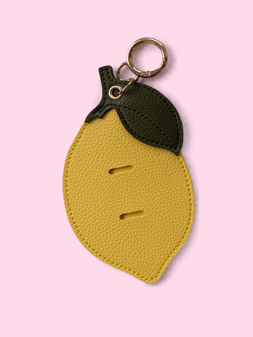 Lemon, Chili Pepper & Martini Glass Leather Bag Charms