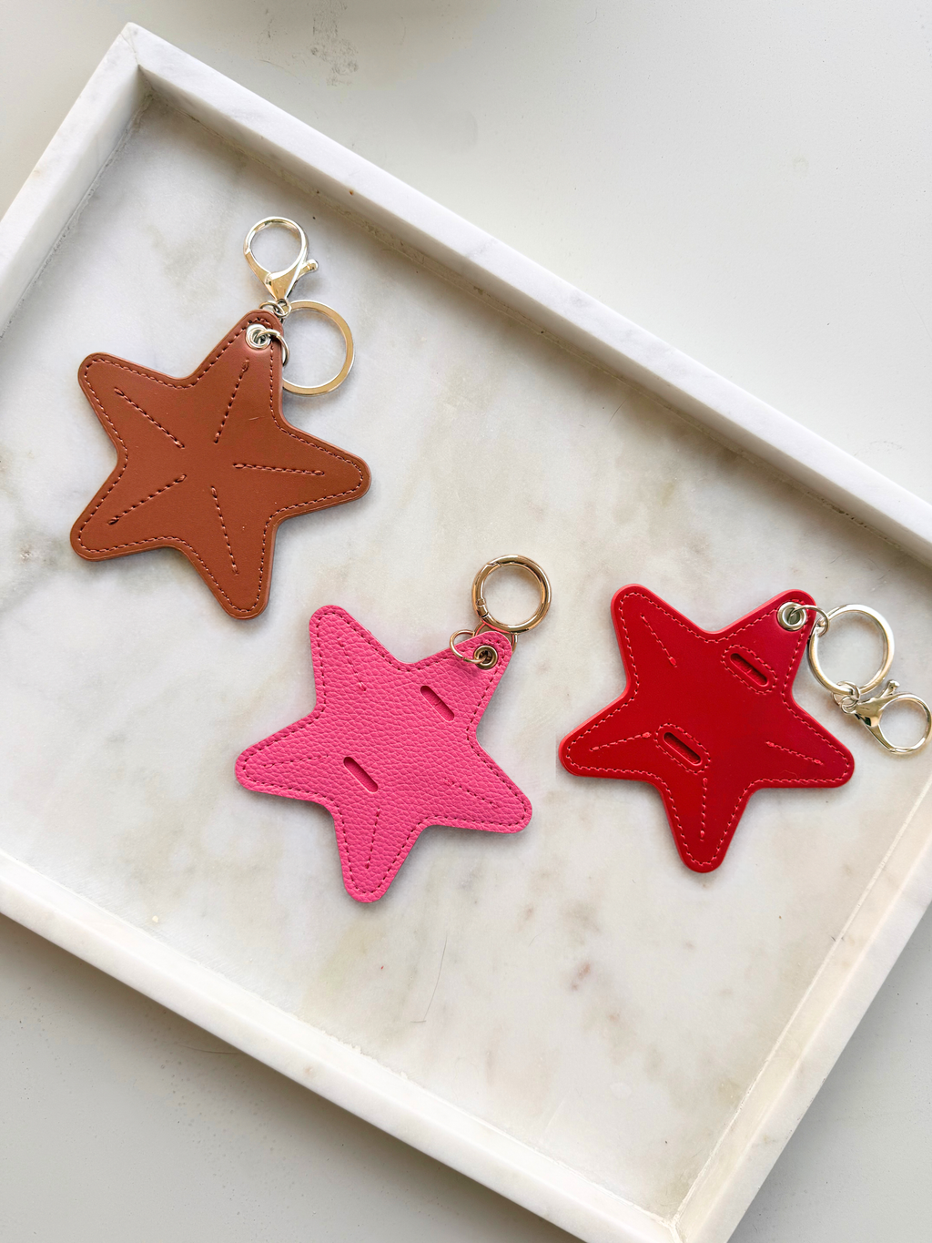 Star Leather Keychain &amp; Sunglasses Holder Bag Charm