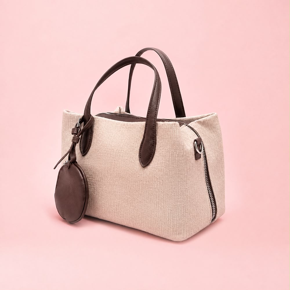 Inside the TOGGO Goods linen tote bag styled with everyday essentials