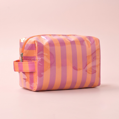 Vibrant Jelly Makeup Pouch in Pink and Orange