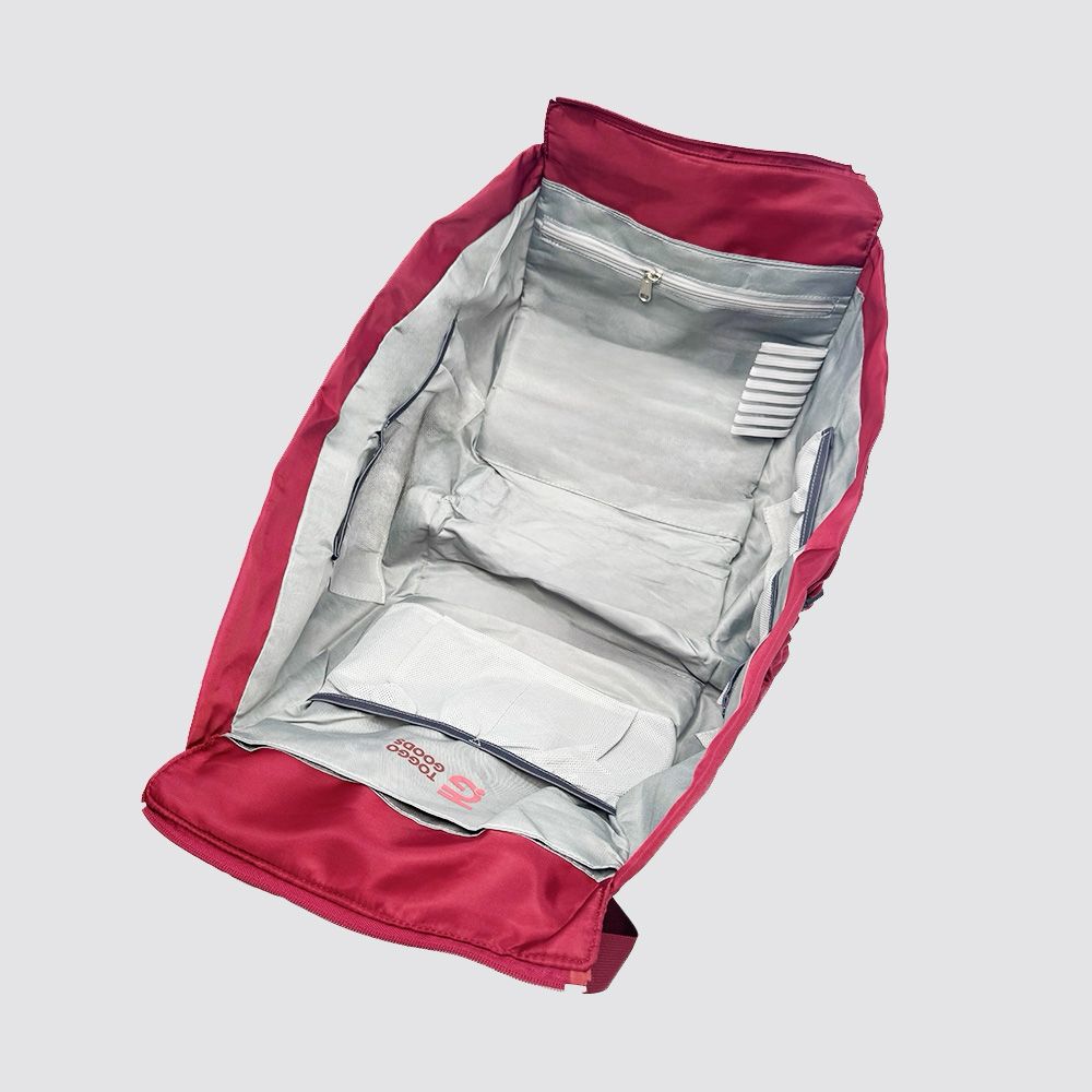 Interior view of TOGGO Voyager V1 bag in Magenta