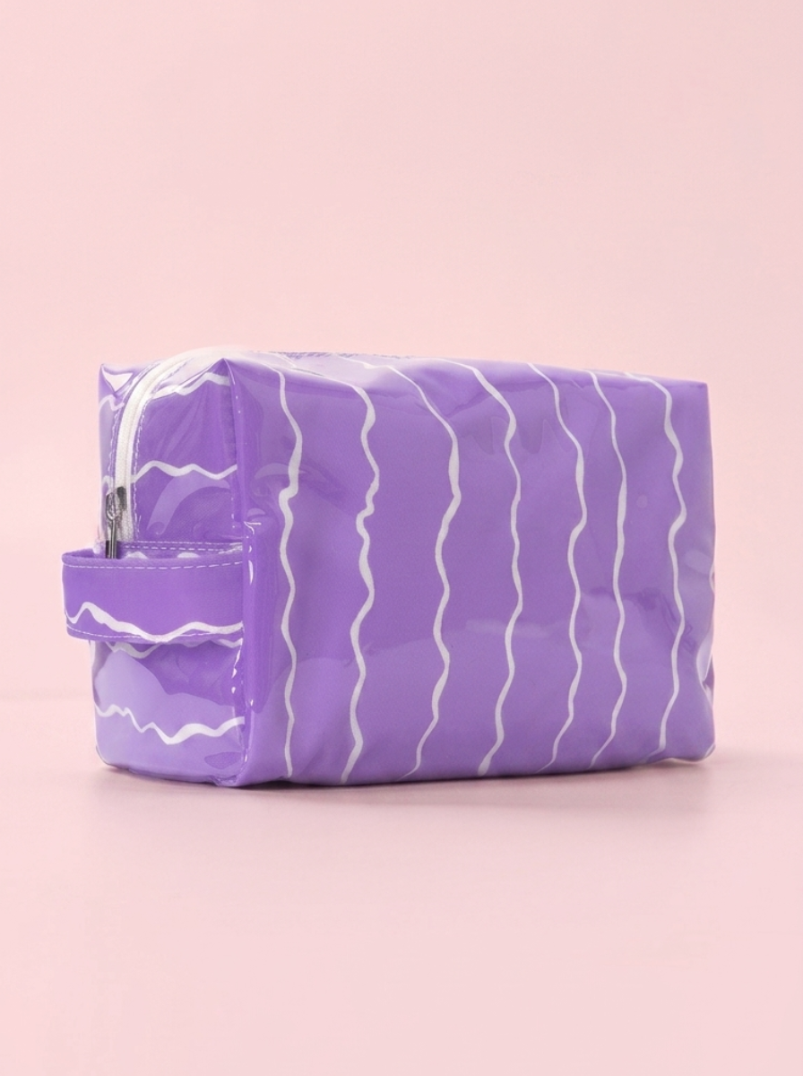 Wavy Jelly Makeup Pouch in Orchid Purple